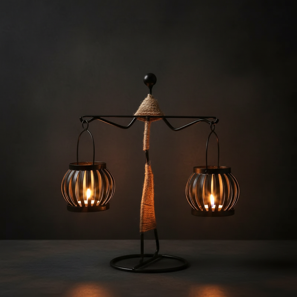 Abstract Metal Figure Candle Holder – Sculptural Nordic Home Decor