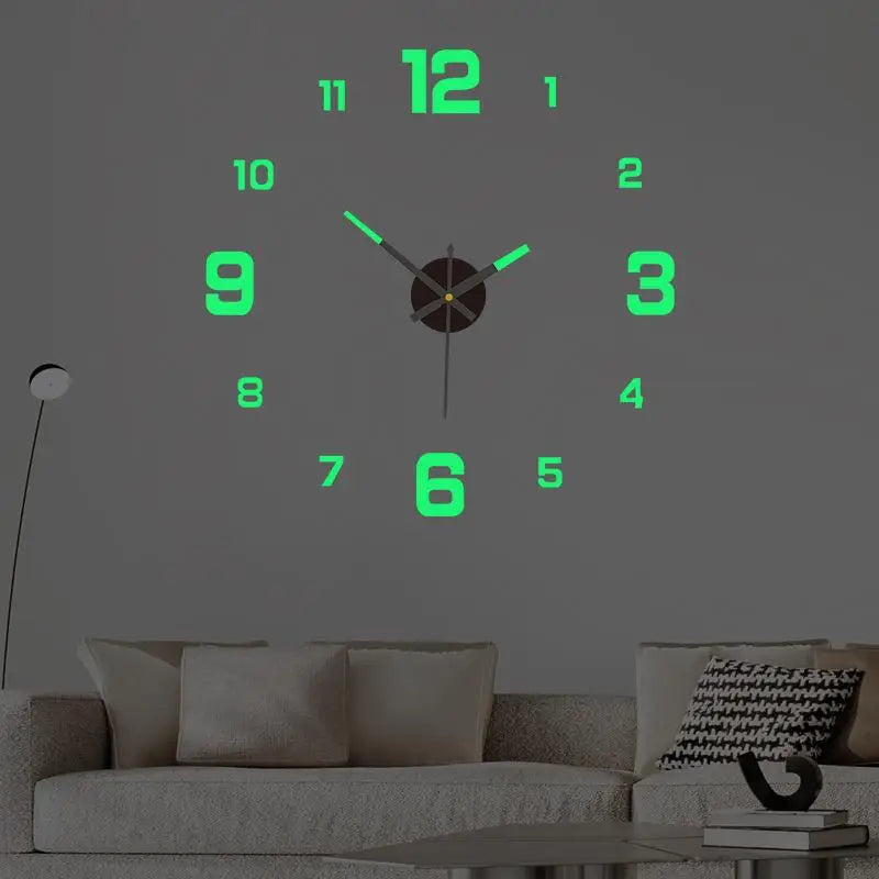 3D Wall Clock – Silent, Luminous & Modern Home Decor (40cm)