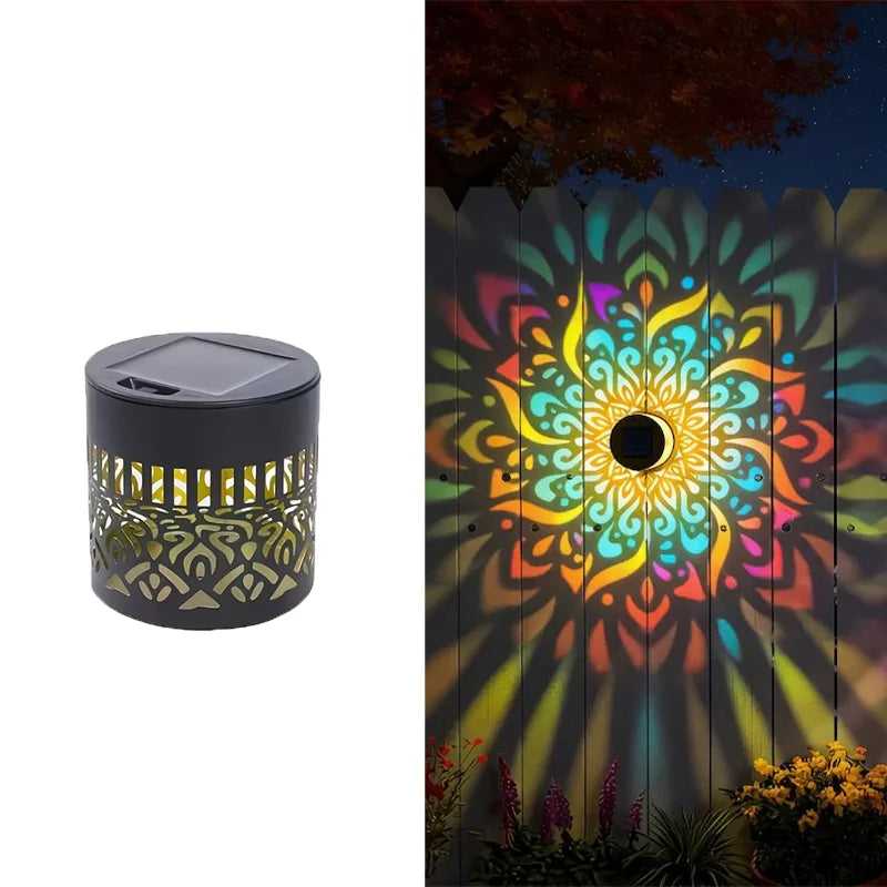 Solar Mandala Wall Lamp | Outdoor LED Waterproof Fence & Garden Light