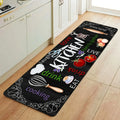 Kitchen Theme Carpet & Rug – Food Love Joy Pattern | Anti-Slip Floor Mat