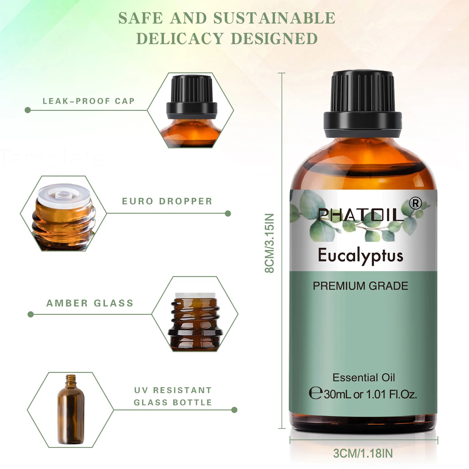 30ml Pure Essential Oil – 38 Fragrances, Aromatherapy & Diffuser (PHATOIL)