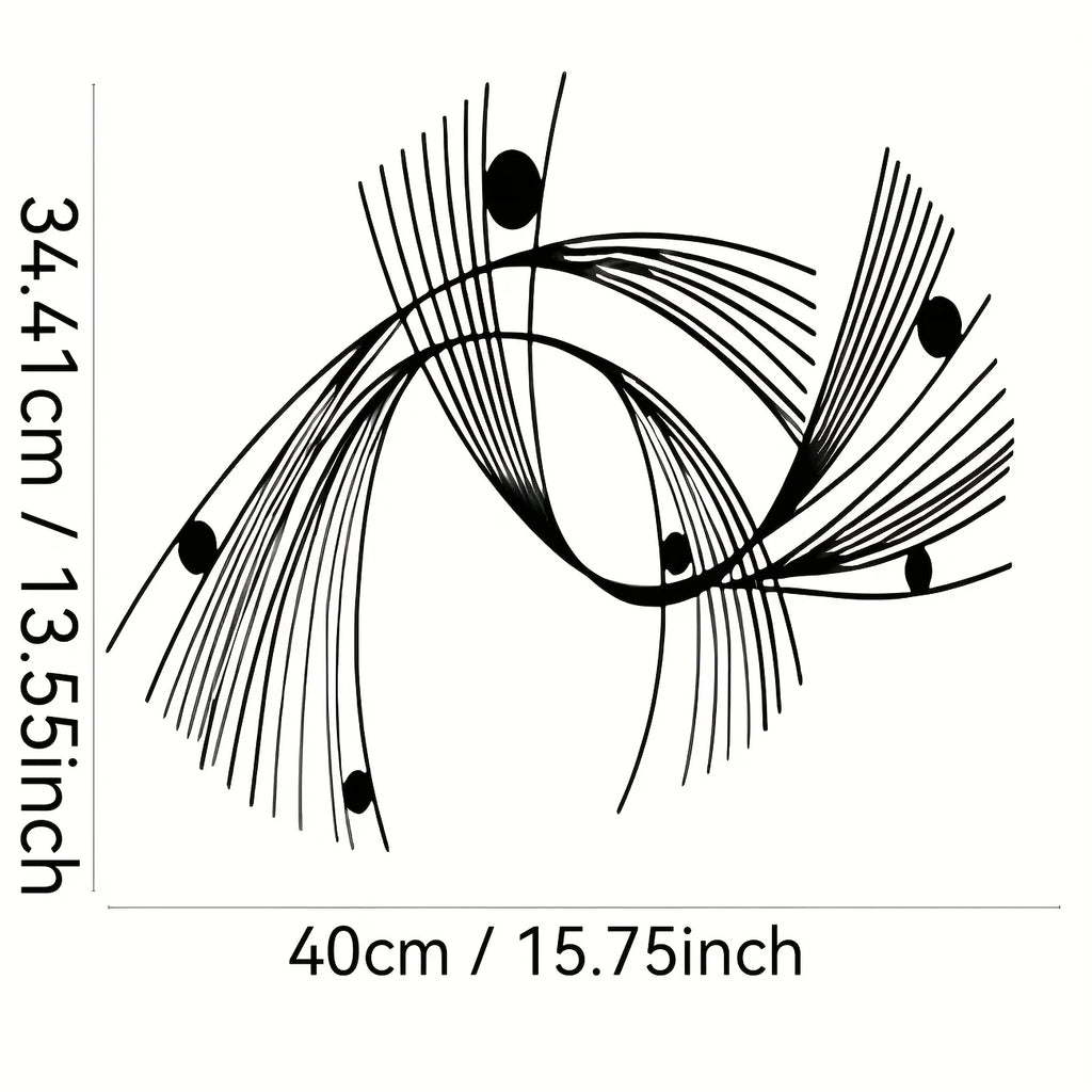 Modern Abstract Geometric Metal Wall Art – Minimalist Linear Design