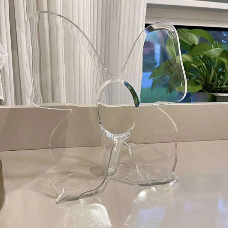 Clear Acrylic Frame Vase – Modern Flower Vase for Home Decor & Bookshelf