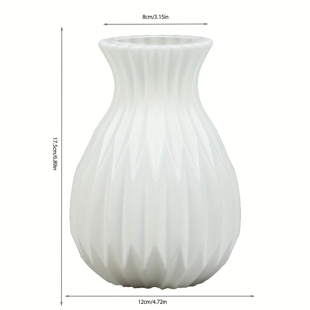 Minimalist Ceramic-Look Vase – Modern Home Decor for Living Room & Table