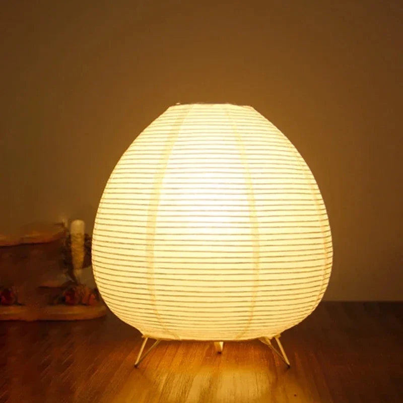 Japanese Lantern LED Table Lamp | Rice Paper Bedside Light