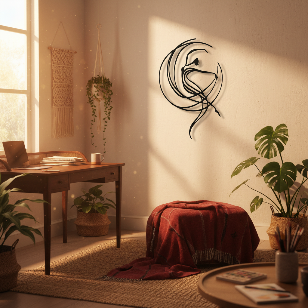 Ballet metal wall art in home office studio